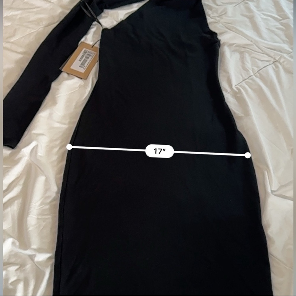 Marcella Manhattan dress Size M. NWT. Elegant Black One-Shoulder Dress - Picture 9 of 12
